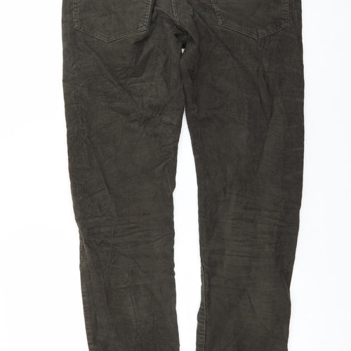 Marks and Spencer Men's Brown Slim Fit Corduroy Chino Trousers Size 32