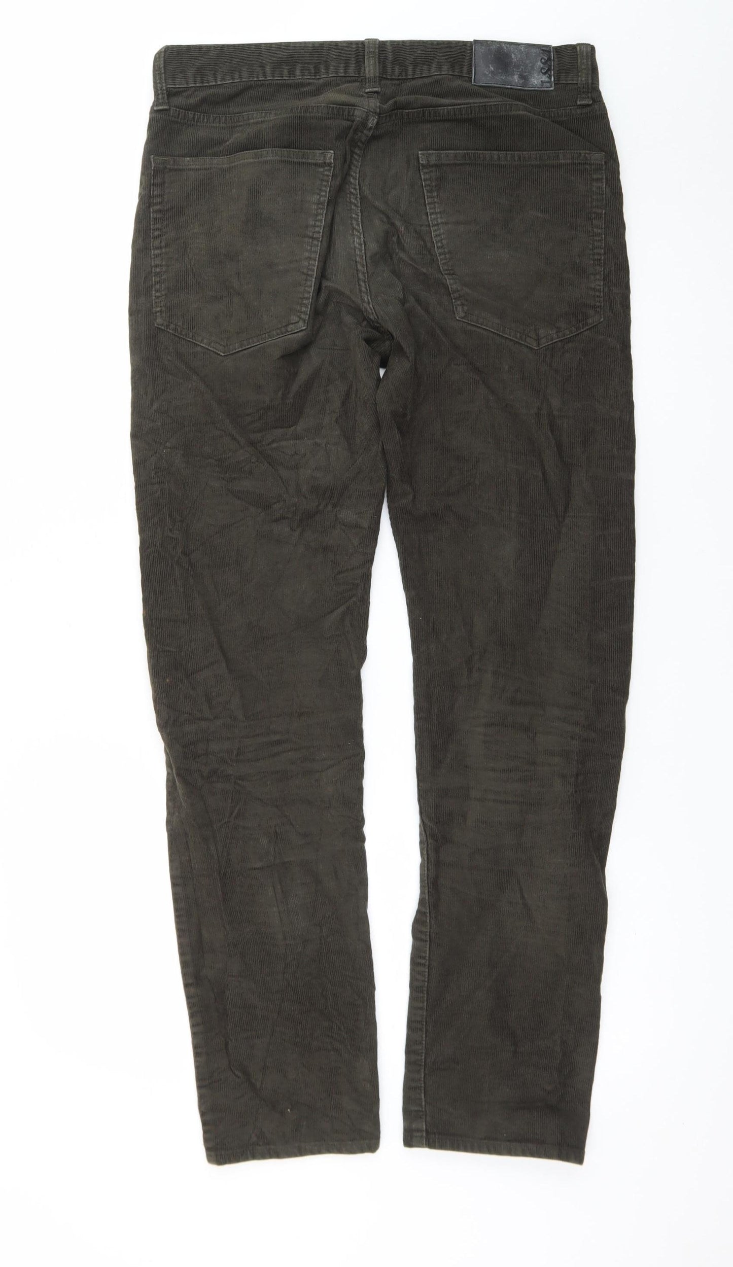 Marks and Spencer Men's Brown Slim Fit Corduroy Chino Trousers Size 32