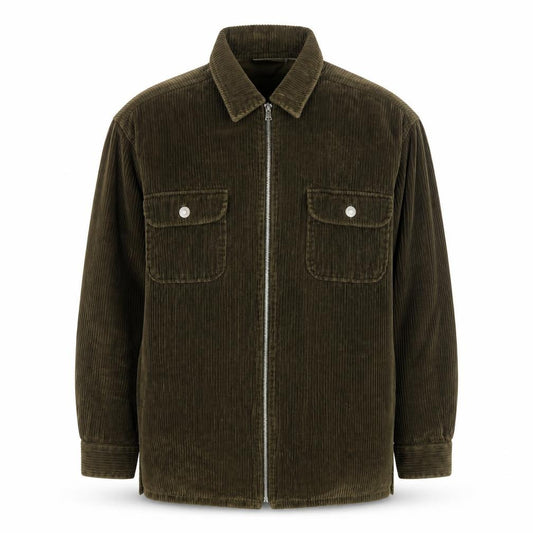 Giorgio Men's Brown Corduroy Zip Jacket Size 38 Regular Fit
