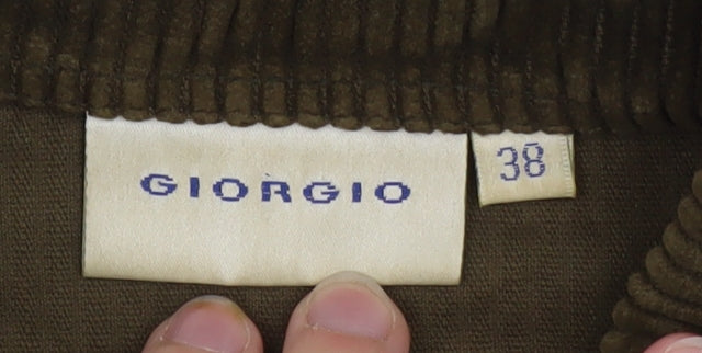 Giorgio Men's Brown Corduroy Zip Jacket Size 38 Regular Fit