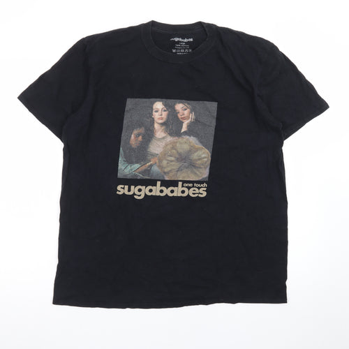 Sugababes Women's Black Cotton Band T-Shirt Size L