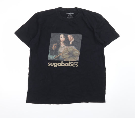 Sugababes Women's Black Cotton Band T-Shirt Size L