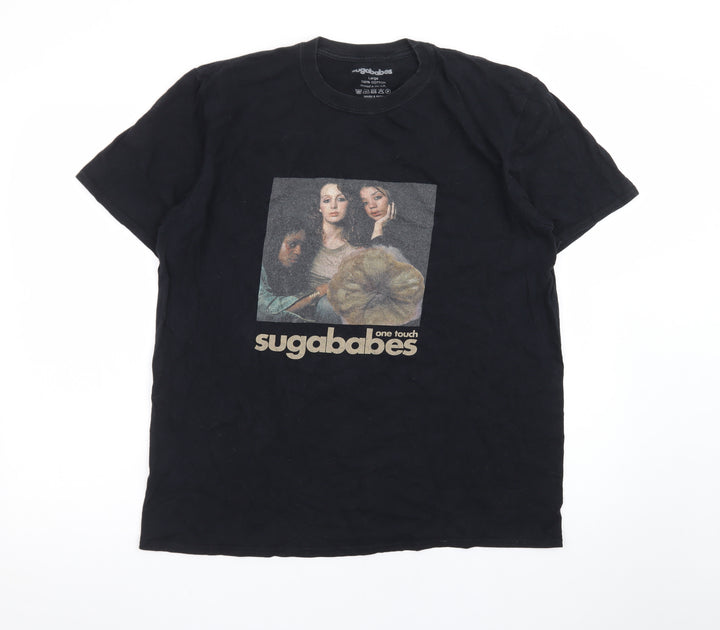 Sugababes Women's Black Cotton Band T-Shirt Size L