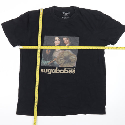 Sugababes Women's Black Cotton Band T-Shirt Size L
