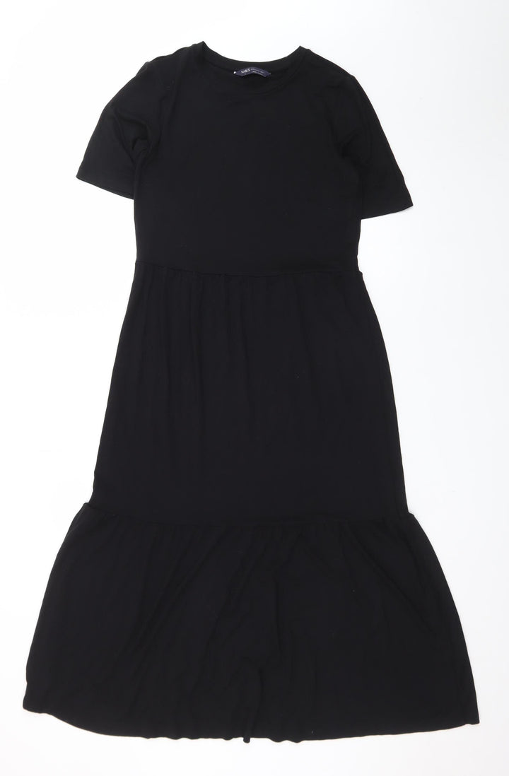 Marks and Spencer Women’s Black Size 8 Midi T-Shirt Dress