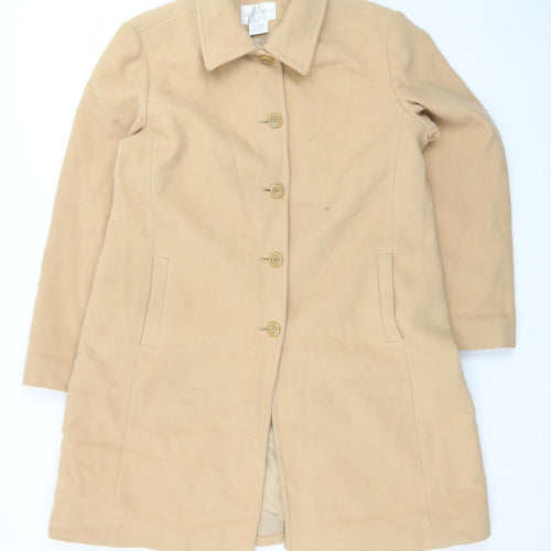 Worthington Women’s Beige Wool Blend Long Overcoat L