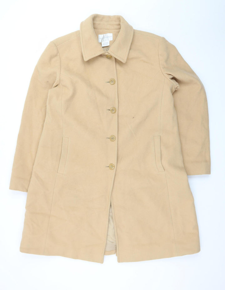 Worthington Women’s Beige Wool Blend Long Overcoat L