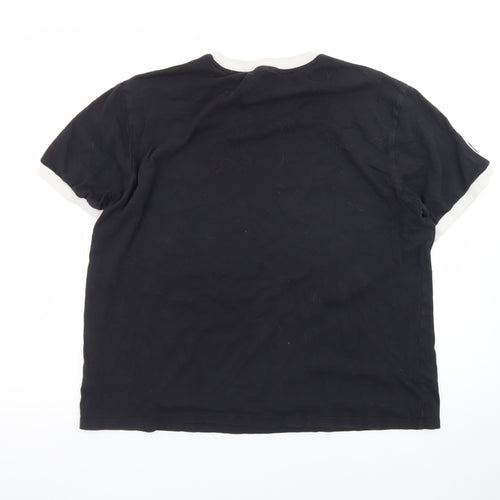 Adidas Womens Black Ringer T-Shirt XL Short Sleeve Crew Neck