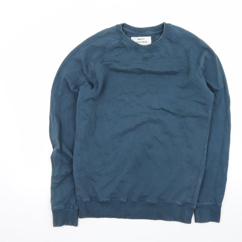 DNM73 LIMITED Men's Blue Small Crew Neck Long Sleeve T-Shirt