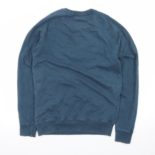 DNM73 LIMITED Men's Blue Small Crew Neck Long Sleeve T-Shirt