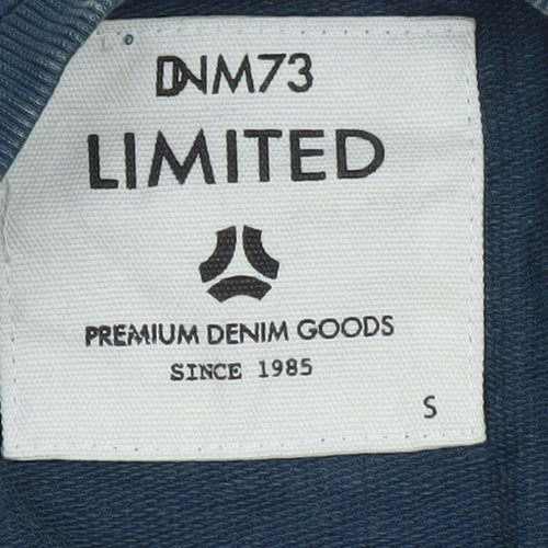 DNM73 LIMITED Men's Blue Small Crew Neck Long Sleeve T-Shirt