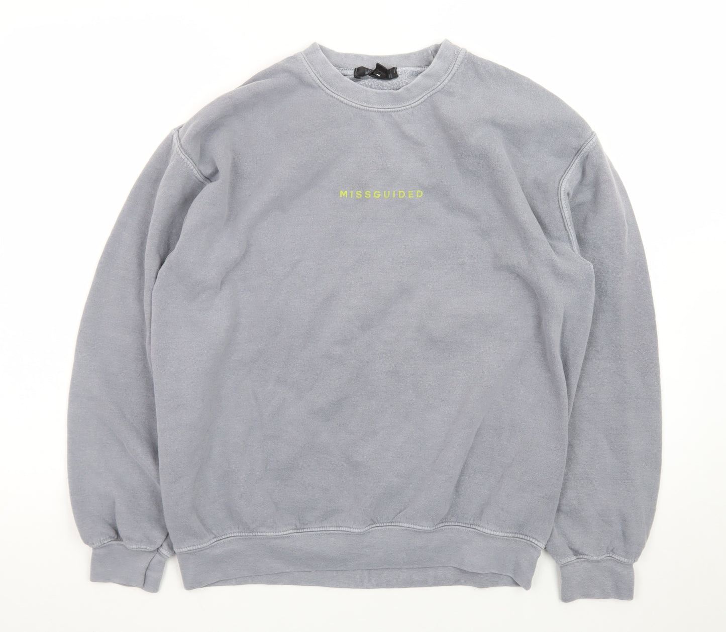 Missguided Women's Grey Small Pullover Sweatshirt Casual Cotton Blend