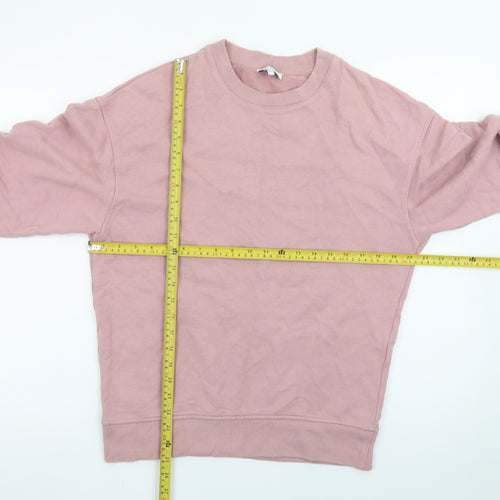 Reiss Men's Pink Cotton Crew Neck Pullover Sweatshirt XS
