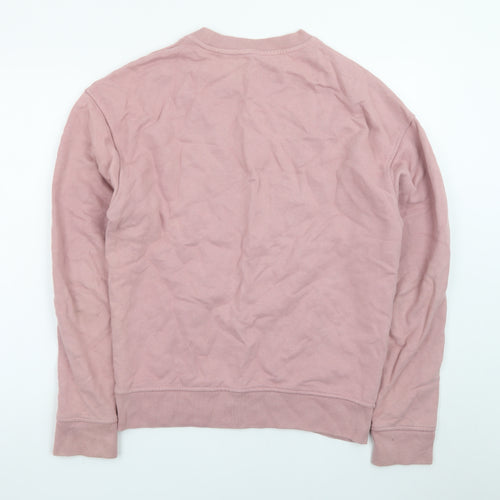 Reiss Men's Pink Cotton Crew Neck Pullover Sweatshirt XS