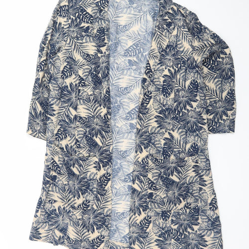 Cotton Traders Women’s Blue Floral Kimono Jacket Size 10 Lightweight