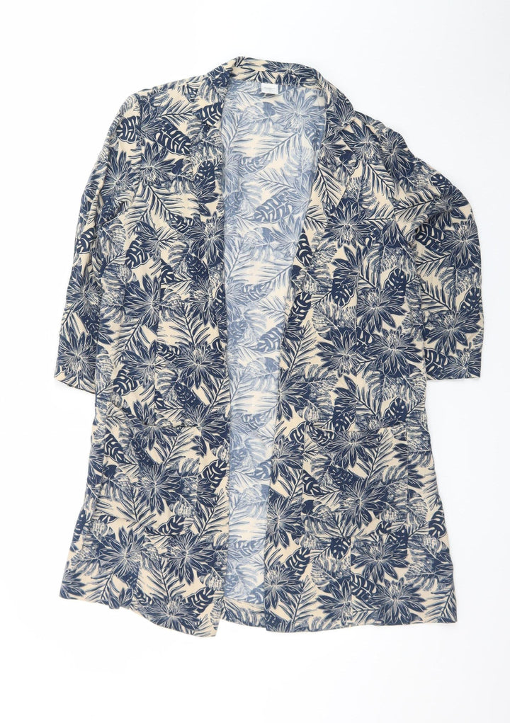 Cotton Traders Women’s Blue Floral Kimono Jacket Size 10 Lightweight