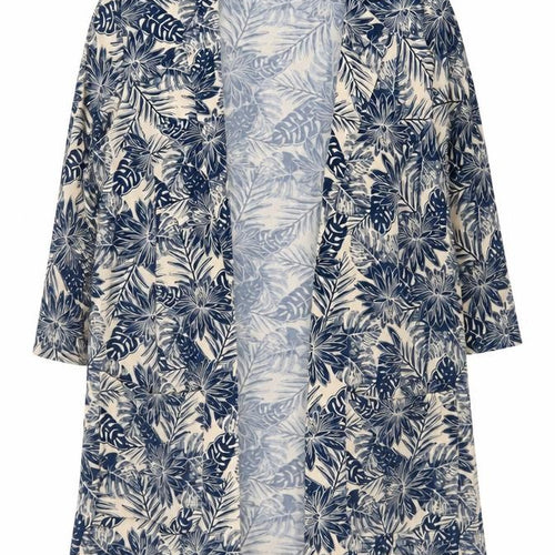 Cotton Traders Women’s Blue Floral Kimono Jacket Size 10 Lightweight