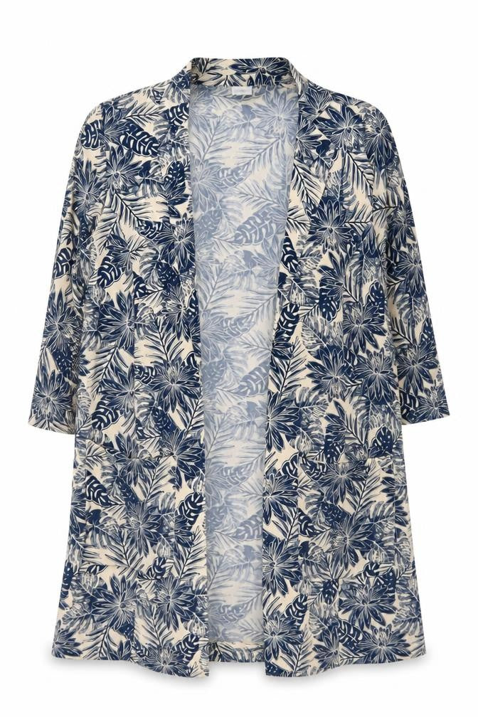 Cotton Traders Women’s Blue Floral Kimono Jacket Size 10 Lightweight