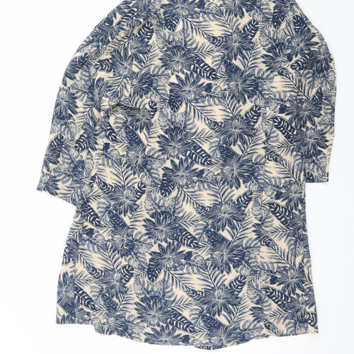 Cotton Traders Women’s Blue Floral Kimono Jacket Size 10 Lightweight