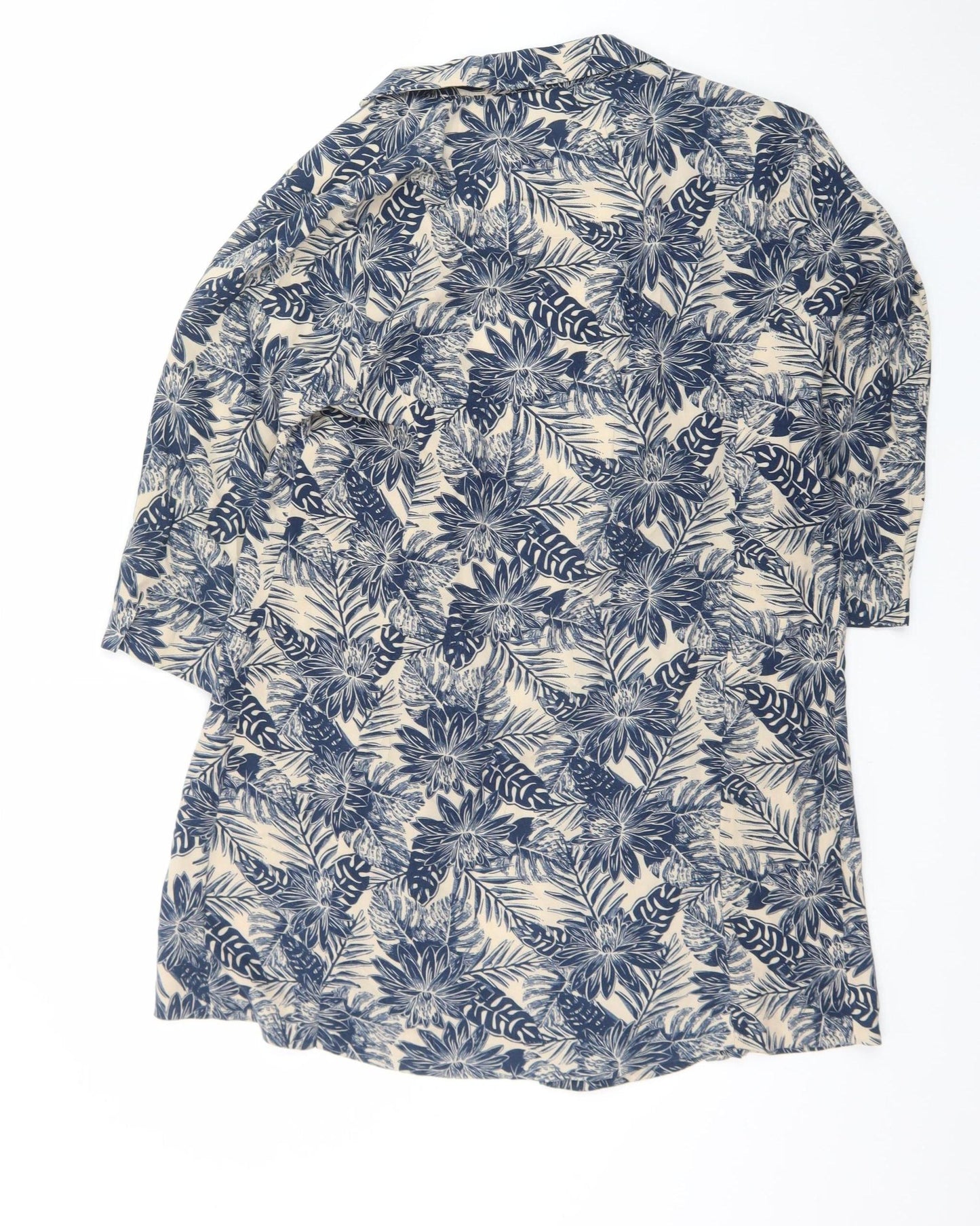 Cotton Traders Women’s Blue Floral Kimono Jacket Size 10 Lightweight