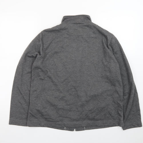 Damart Womens Grey Embroidered Fleece Jacket Size 14/16