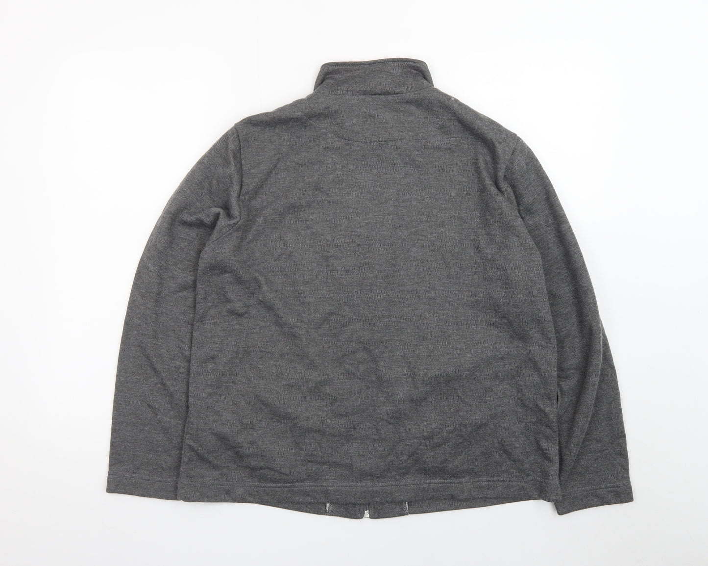 Damart Womens Grey Embroidered Fleece Jacket Size 14/16