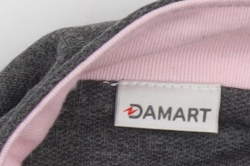 Damart Womens Grey Embroidered Fleece Jacket Size 14/16