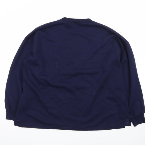 Acorn Leisure Women's Navy Blue Embroidered Pullover Sweatshirt L/XL