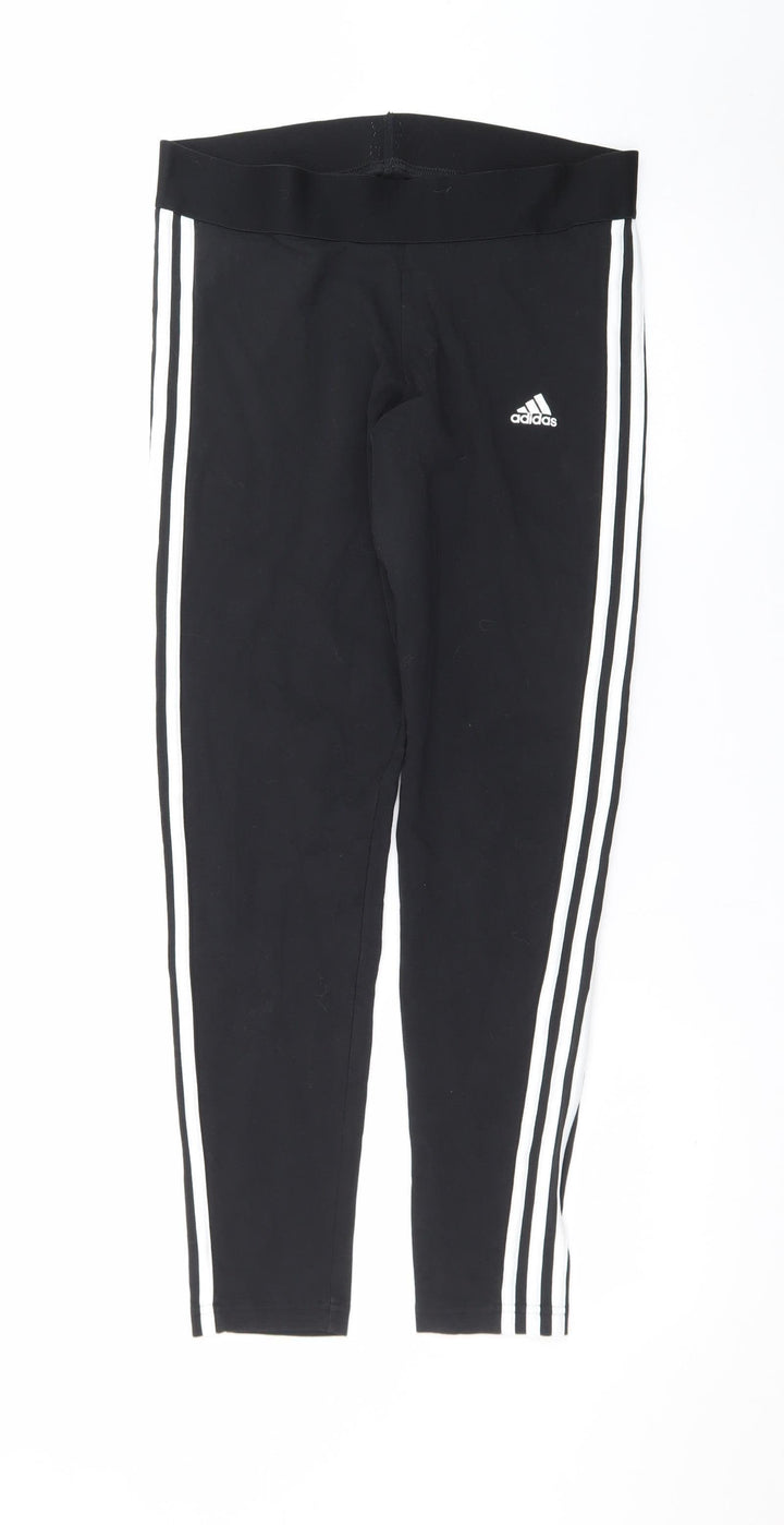 adidas Womens Black Side Stripe Ankle Leggings M