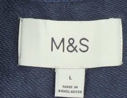 Marks and Spencer Men's Blue L Pullover Sweatshirt Crew Neck Cotton