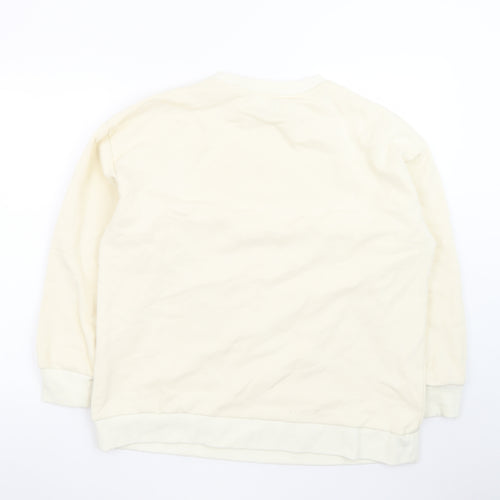 FORM Womens Beige Sweatshirt Size 8 Pullover Crew Neck Sports Club