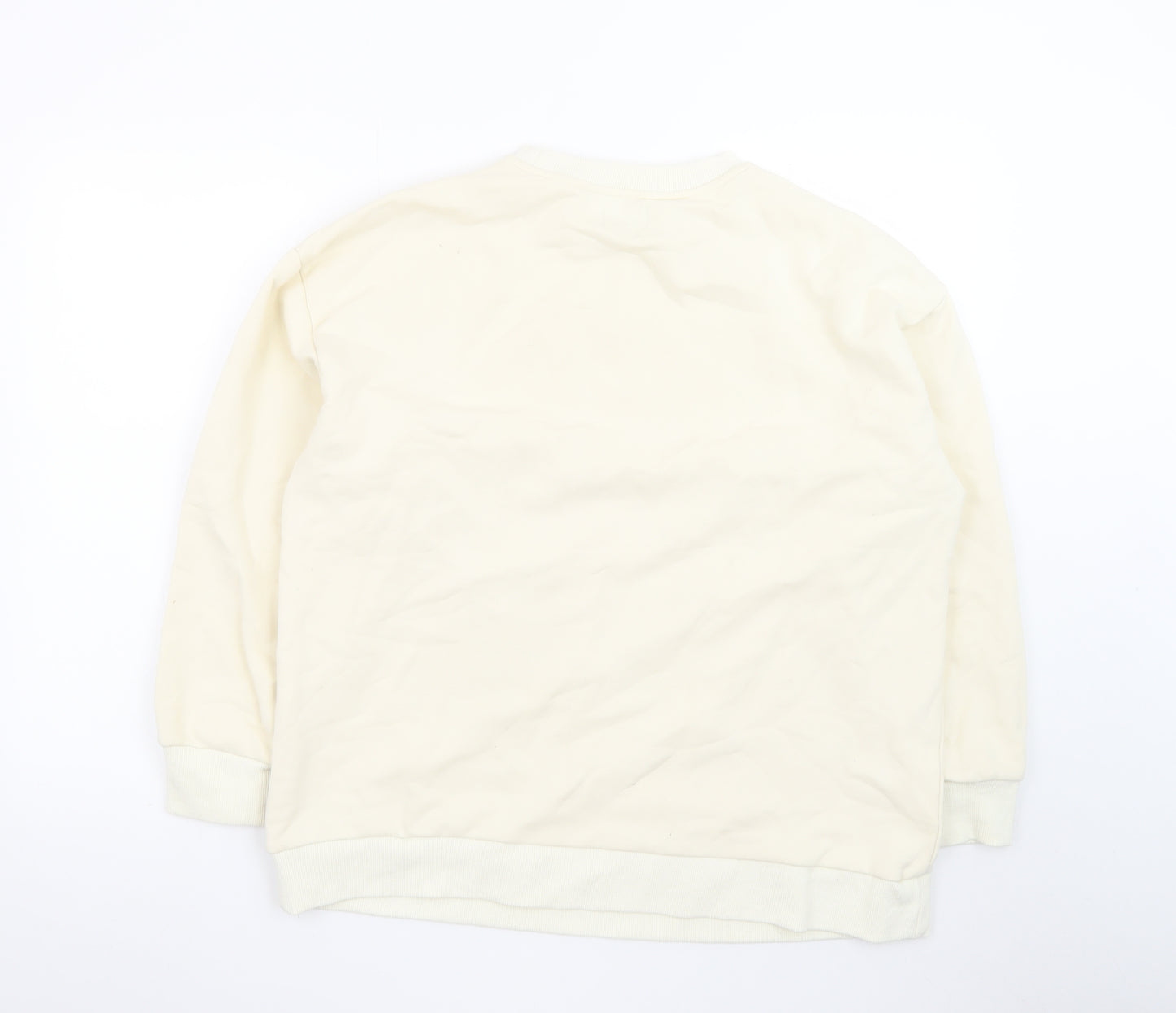 FORM Womens Beige Sweatshirt Size 8 Pullover Crew Neck Sports Club