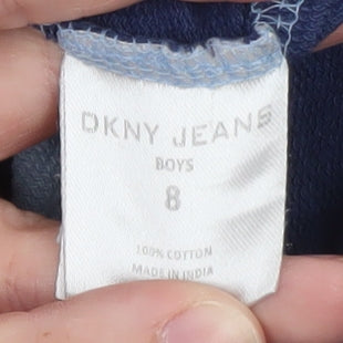 DKNY Boys Blue Tie-Dye Pullover Hoodie 8 Years 100% Cotton Casual
