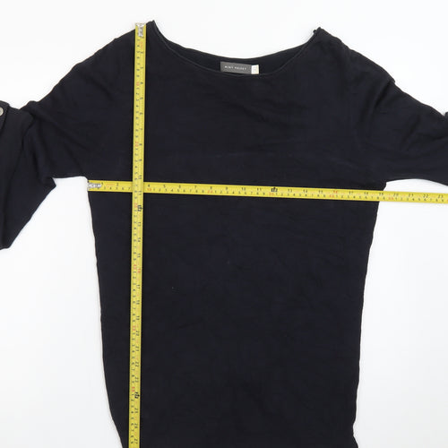 Mint Velvet Women's Black Size 12 Long Sleeve Boat Neck Zip Back Jumper