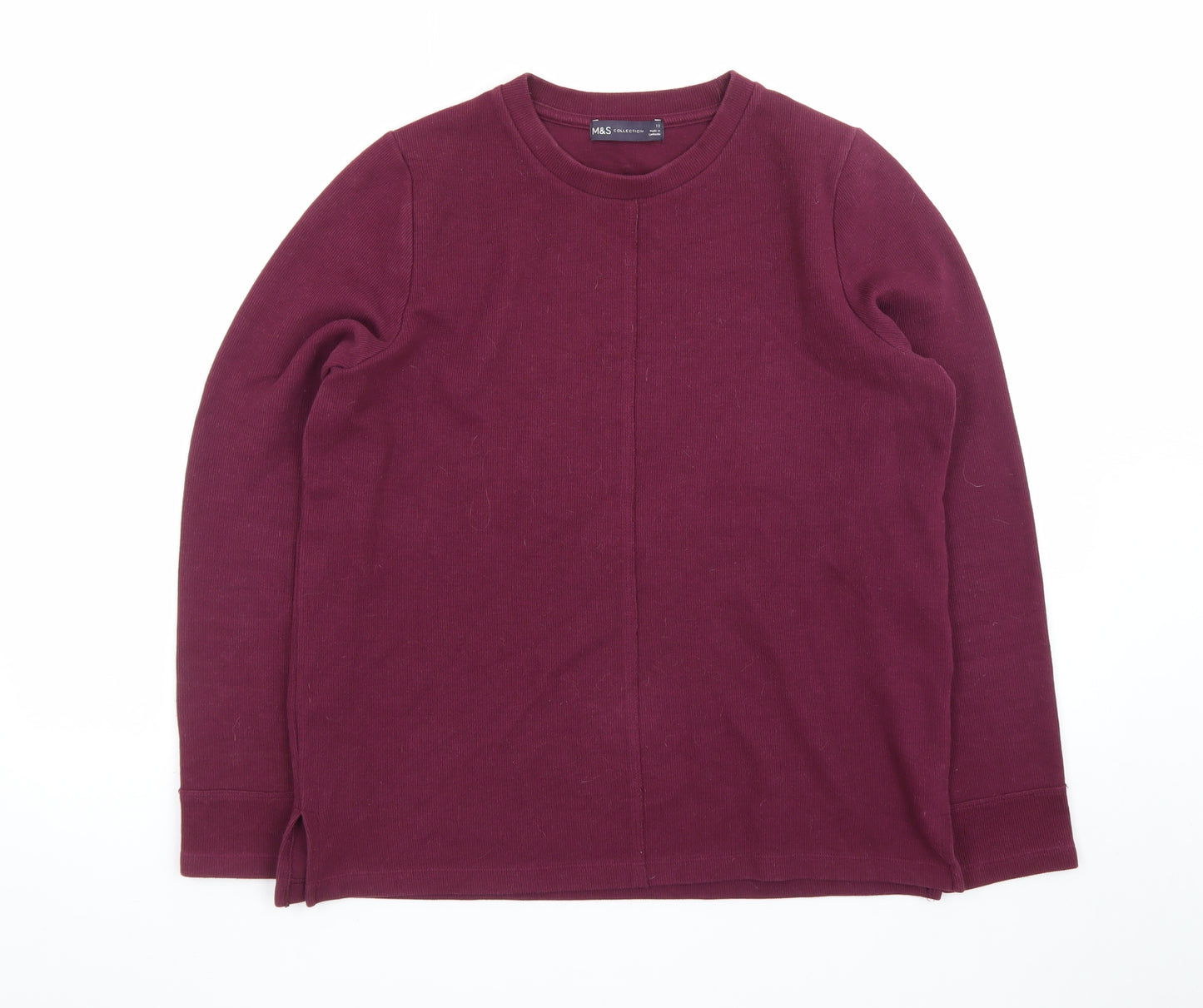 Marks and Spencer Men's Purple Cotton Crew Neck Jumper M