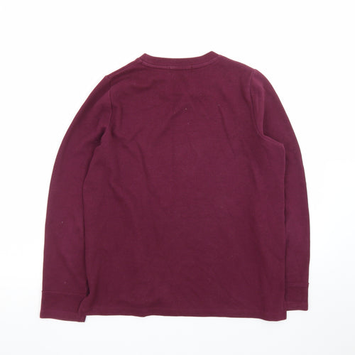 Marks and Spencer Men's Purple Cotton Crew Neck Jumper M