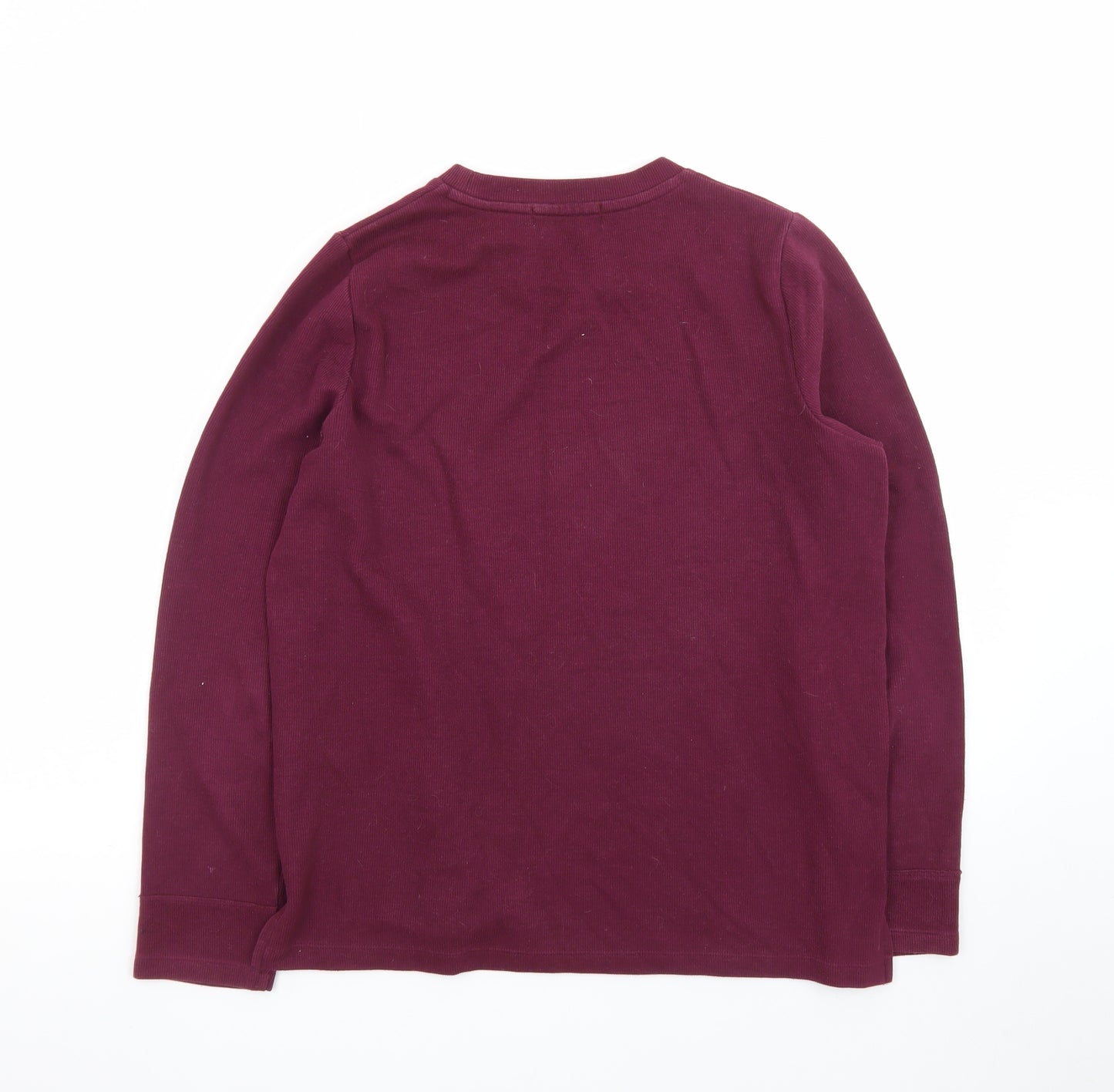 Marks and Spencer Men's Purple Cotton Crew Neck Jumper M