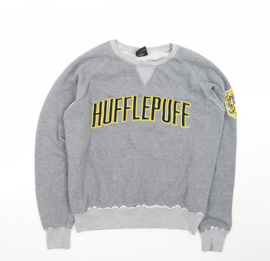 Harry Potter Hufflepuff Grey Men's Medium Pullover Sweatshirt