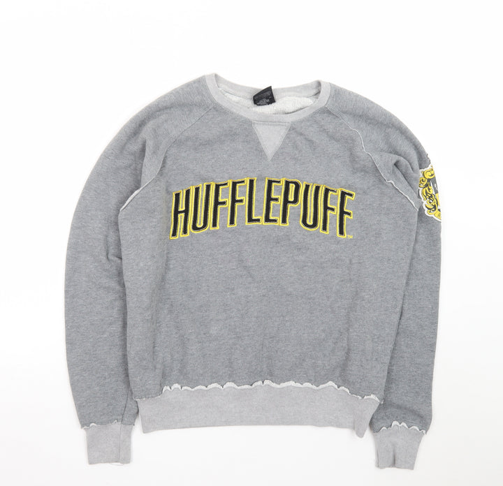 Harry Potter Hufflepuff Grey Men's Medium Pullover Sweatshirt