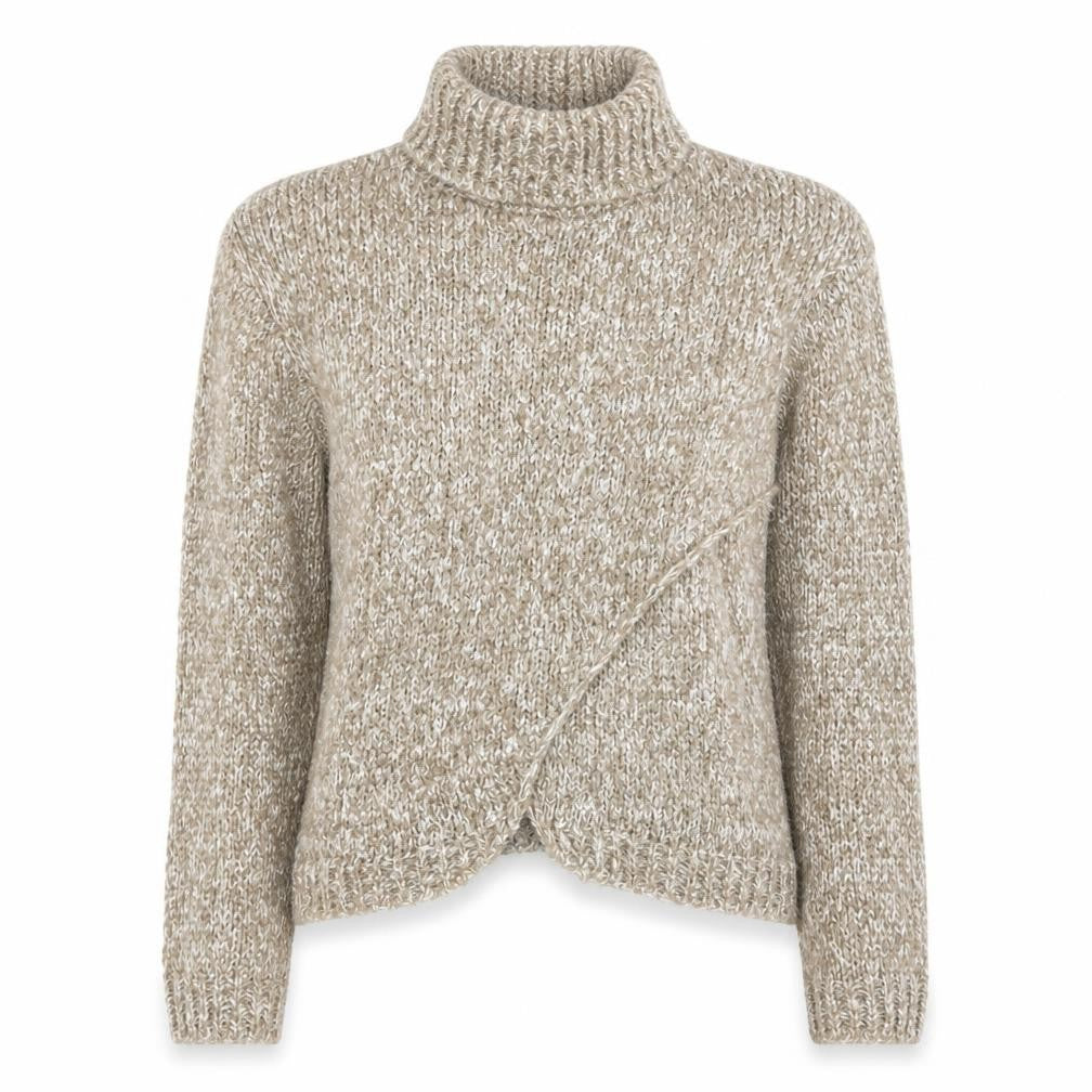 Dorothy Perkins Womens Beige Roll Neck Chunky Knit Jumper Size M