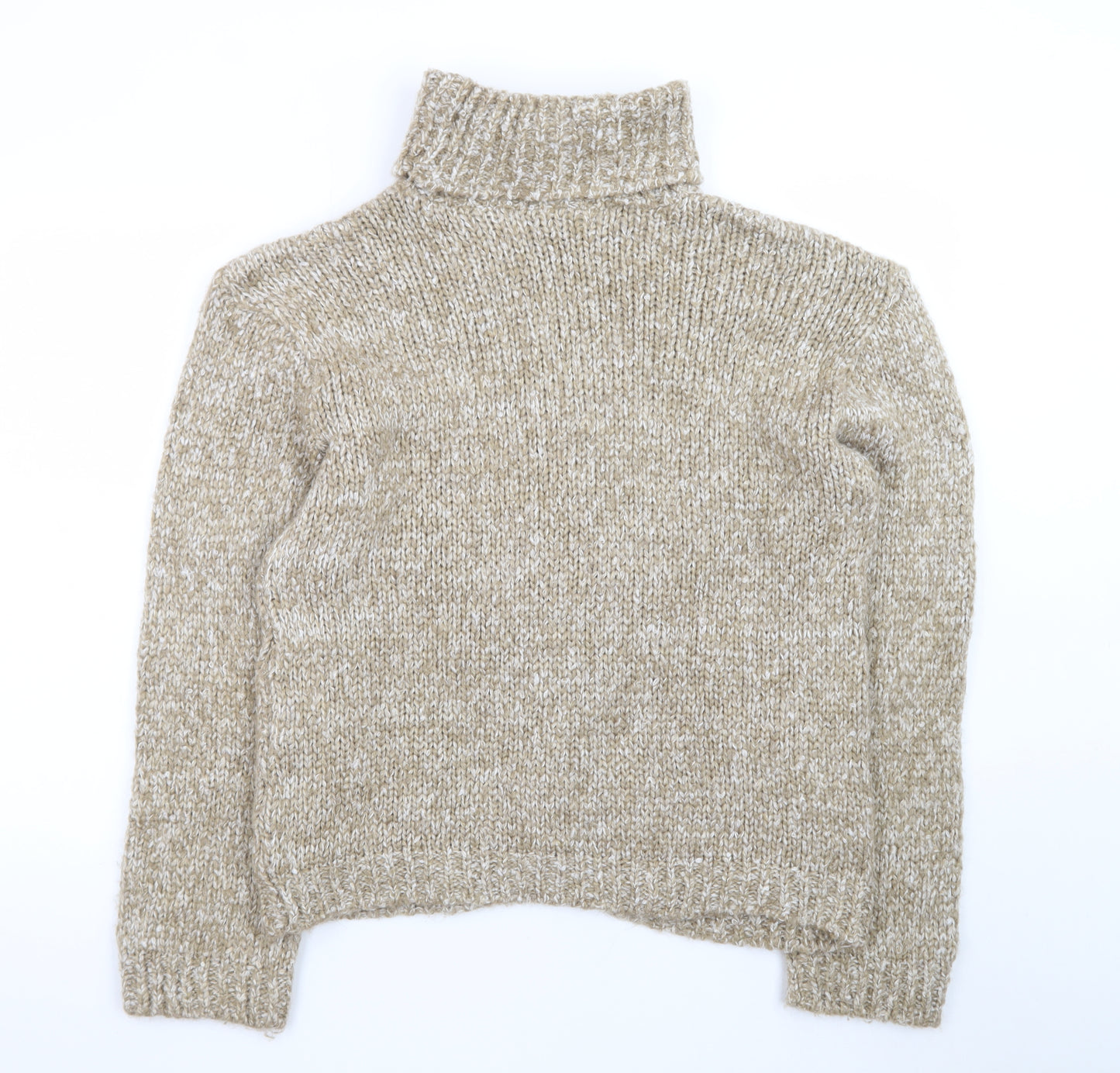 Dorothy Perkins Womens Beige Roll Neck Chunky Knit Jumper Size M
