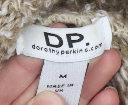 Dorothy Perkins Womens Beige Roll Neck Chunky Knit Jumper Size M