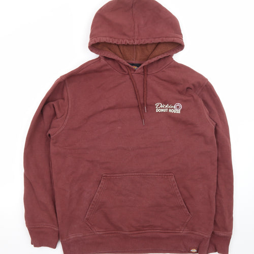 Dickies Men's Brown Pullover Hoodie M Graphic Print Fleece Sweatshirt