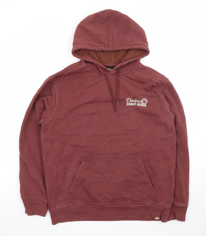 Dickies Men's Brown Pullover Hoodie M Graphic Print Fleece Sweatshirt