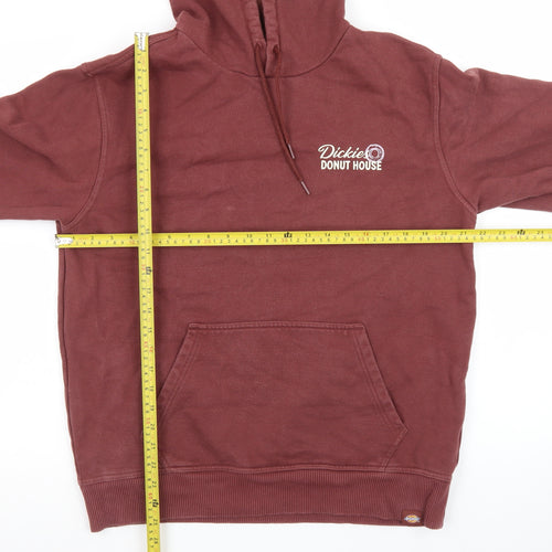 Dickies Men's Brown Pullover Hoodie M Graphic Print Fleece Sweatshirt
