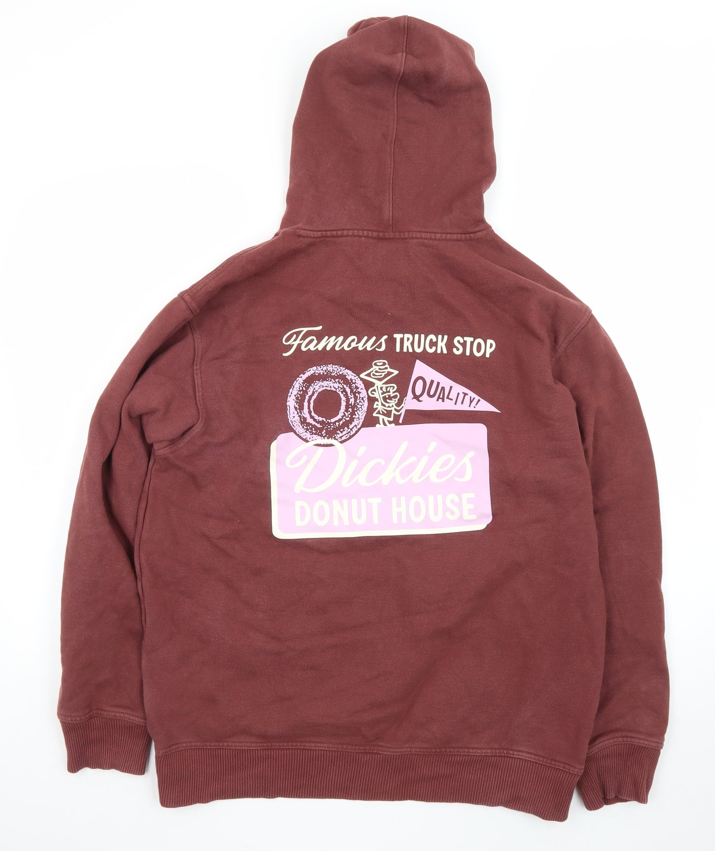 Dickies Men's Brown Pullover Hoodie M Graphic Print Fleece Sweatshirt