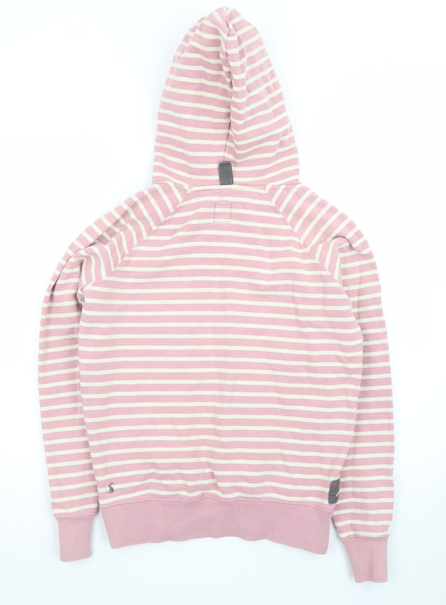 Joules Women's Pink White Striped Pullover Hoodie Size 10