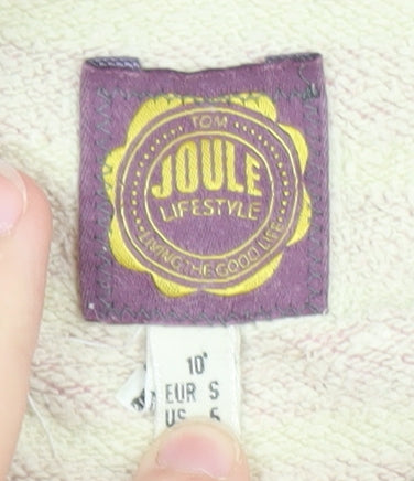 Joules Women's Pink White Striped Pullover Hoodie Size 10