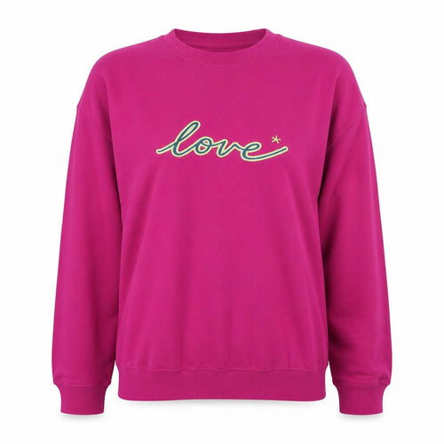 Percy & Nell Womens Pink Crew Neck 'Love' Cotton Sweatshirt XL