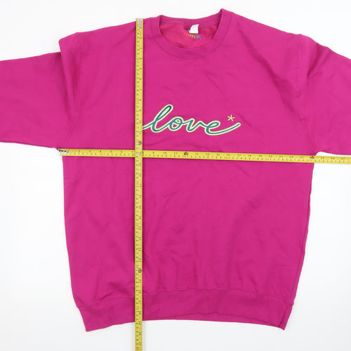 Percy & Nell Womens Pink Crew Neck 'Love' Cotton Sweatshirt XL